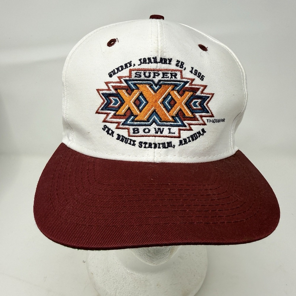 Vintage 90s Super Bowl XXX Snapback Hat Logo 7 Cowboys vs Steelers‎ 1995